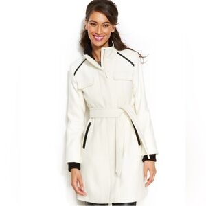 Vince Camuto Ivory Wool Blend Coat